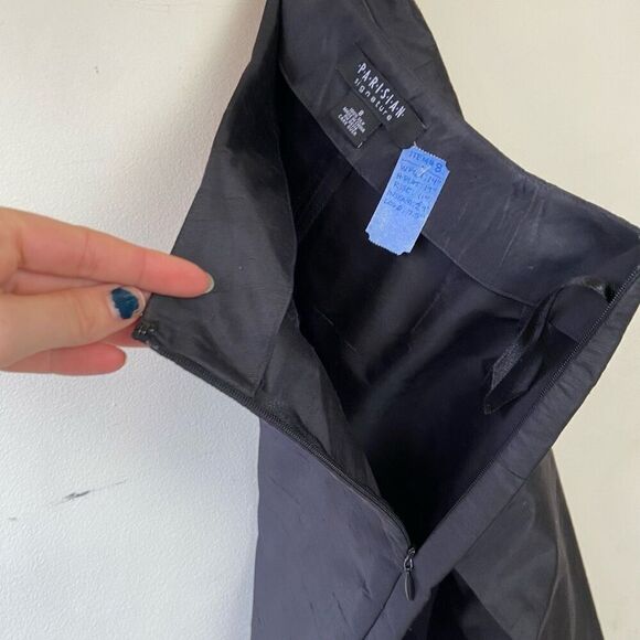 Parisian Signature Black 100% Silk Twill Ankle Length Slacks Pants - SZ 8 - Picture 6 of 9